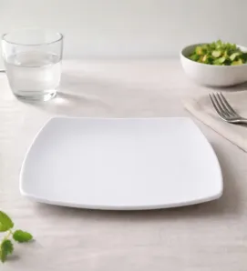 Plato Cuadrado Coupe Tavola 10" Melamina Blanca – Modelo 82552