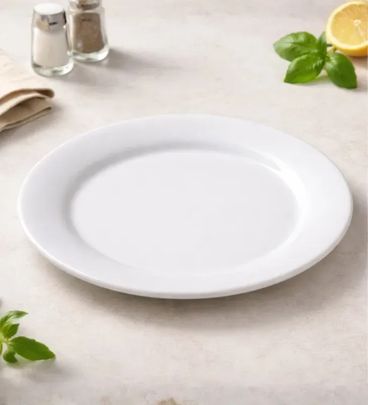 Plato Trinche Tavola 9" Melamina Blanca – Modelo 80740