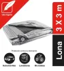 Lona Profesional 3x3 m Plata Impermeable con Protección UV