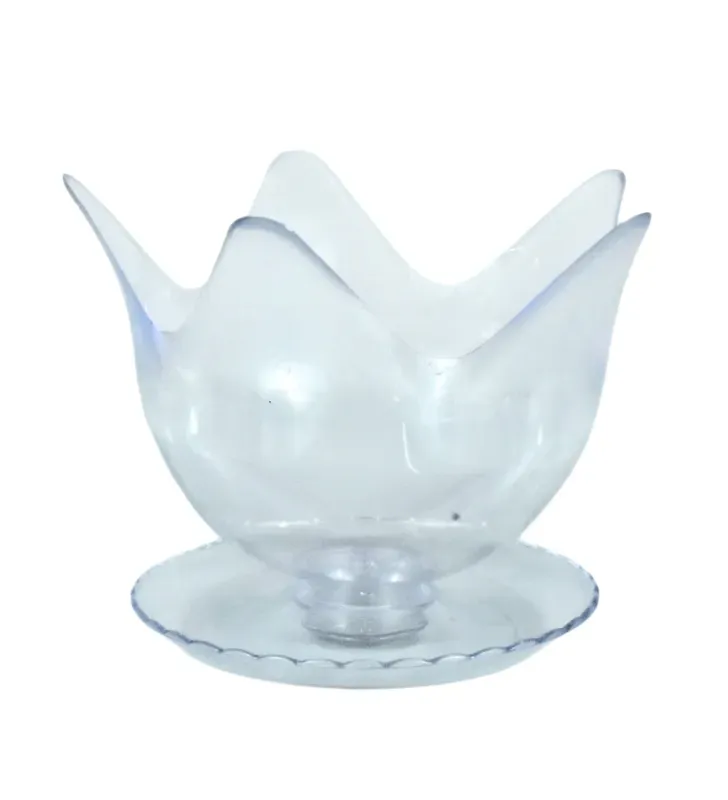 Juego Flor para Postre Grande Arra con Base – Diseño Cristal