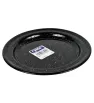 Plato Plano Cinsa 22 cm Negro Jaspeado – Peltre Vitrificado