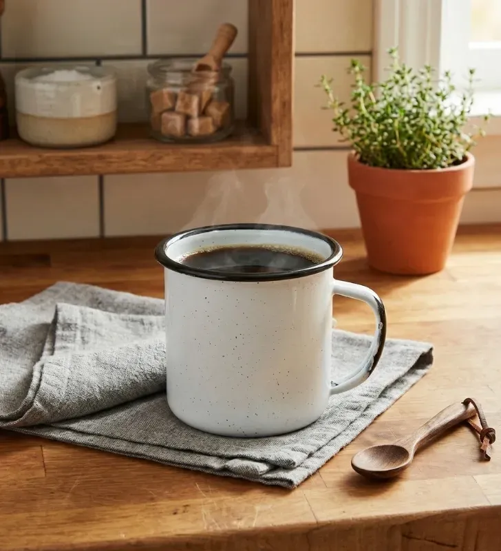 Vaso Recto Cinsa 390 ml Blanco Jaspeado – Peltre Vitrificado