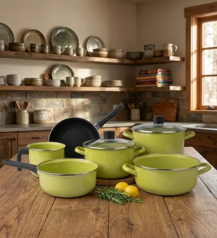 Batería Cinsa Madrid Optima 8 Piezas – Color Té Verde