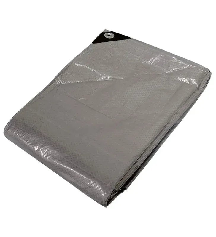 Lona Uso Pesado 5x6m Gris Impermeable con Protección UV