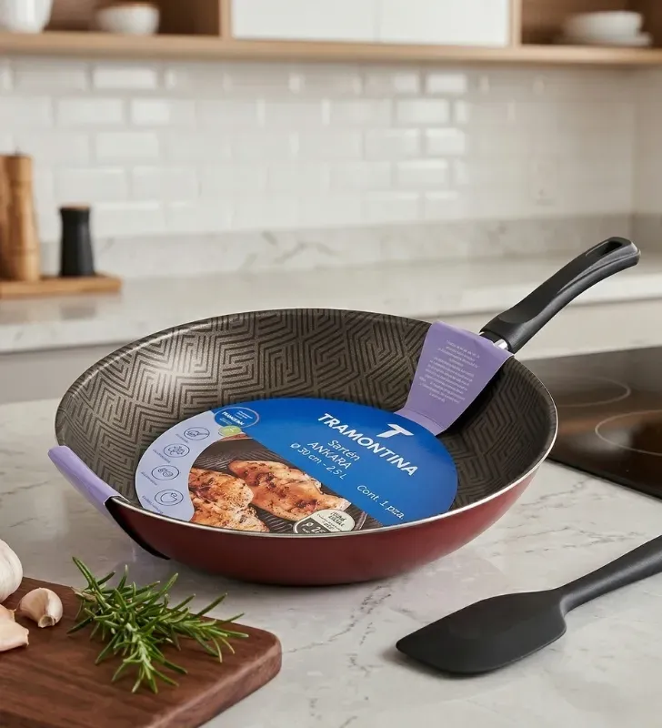 Sartén Tramontina Ankara 30 cm Rojo – Antiadherente Familiar