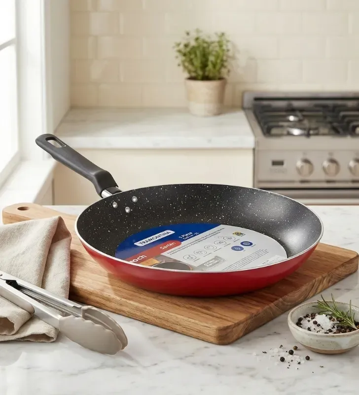 Sartén Tramontina Paris 28 cm 2L Rojo – Starflon Max Siliconado