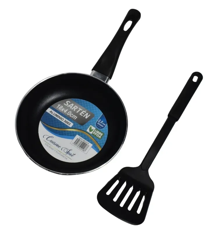 Sartén Cuisine Spot No. 18 Rojo con Espátula – Libre de PFOA