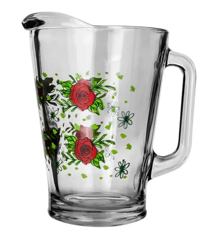 Juego de Agua Crisa 7 Piezas – Diseño Rosas Rojas C431