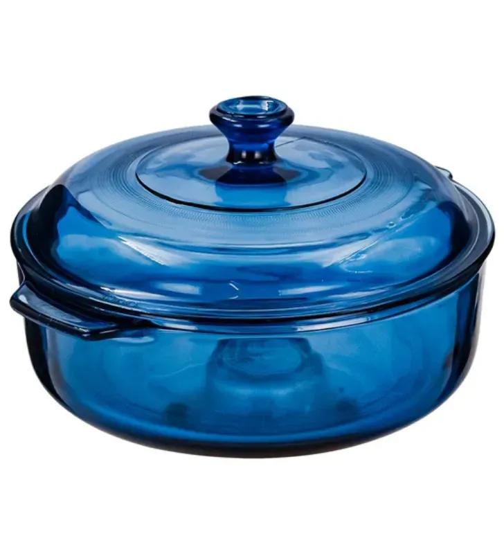 Cacerola Libbey Express Azul 1.9L con Tapa – Vidrio para Horno