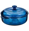Cacerola Libbey Express Azul 1.9L con Tapa – Vidrio para Horno