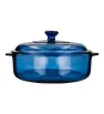 Cacerola Libbey Express Azul 1.9L con Tapa – Vidrio para Horno