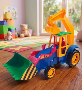 Excavadora de Juguete con Mano de Chango – Amarillo y Negro