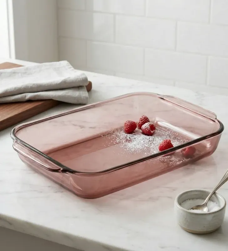 Bandeja de Vidrio Crisa 3.24 L –  Color Rosa Modelo T001