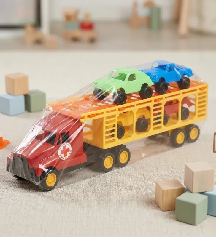 Tráiler Nodriza Grande Industrial – Juguete Nacional con 4 Carritos