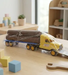 Tráiler Leñero Industrial de Juguete – Incluye 3 Troncos