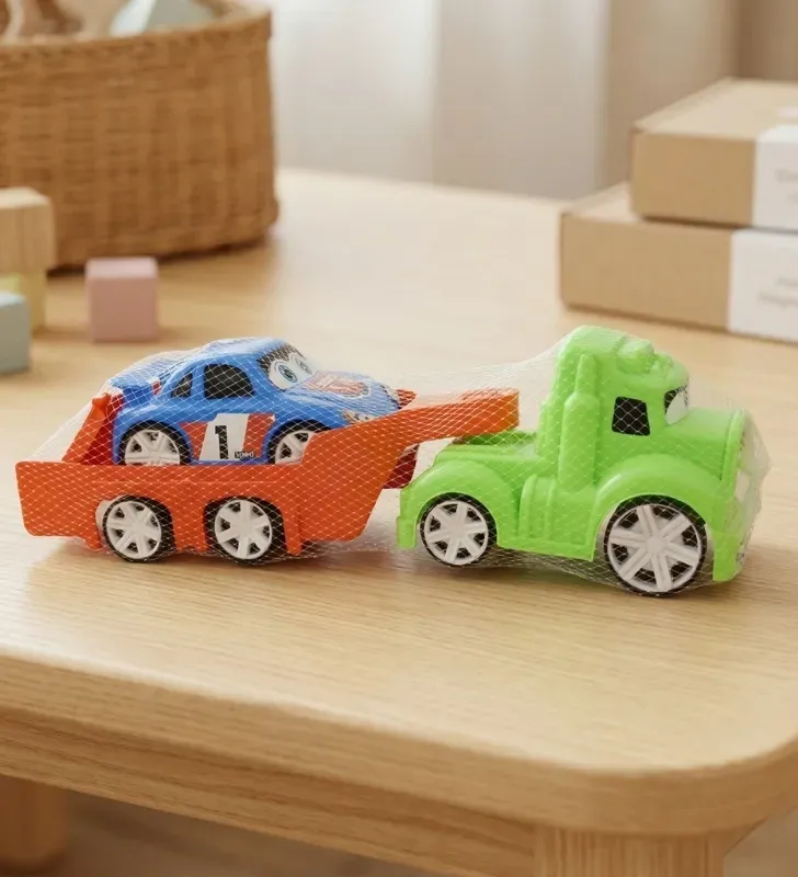 Mini Tráiler con Plataforma y Carrito – Juguete Nacional