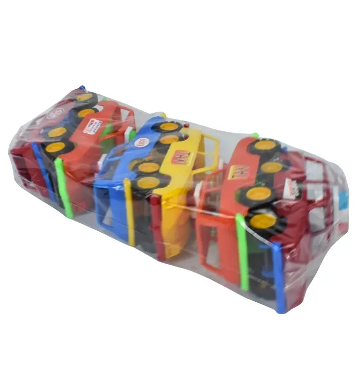 Set de 6 Camionetas Panel con Torreta – Juguete Nacional