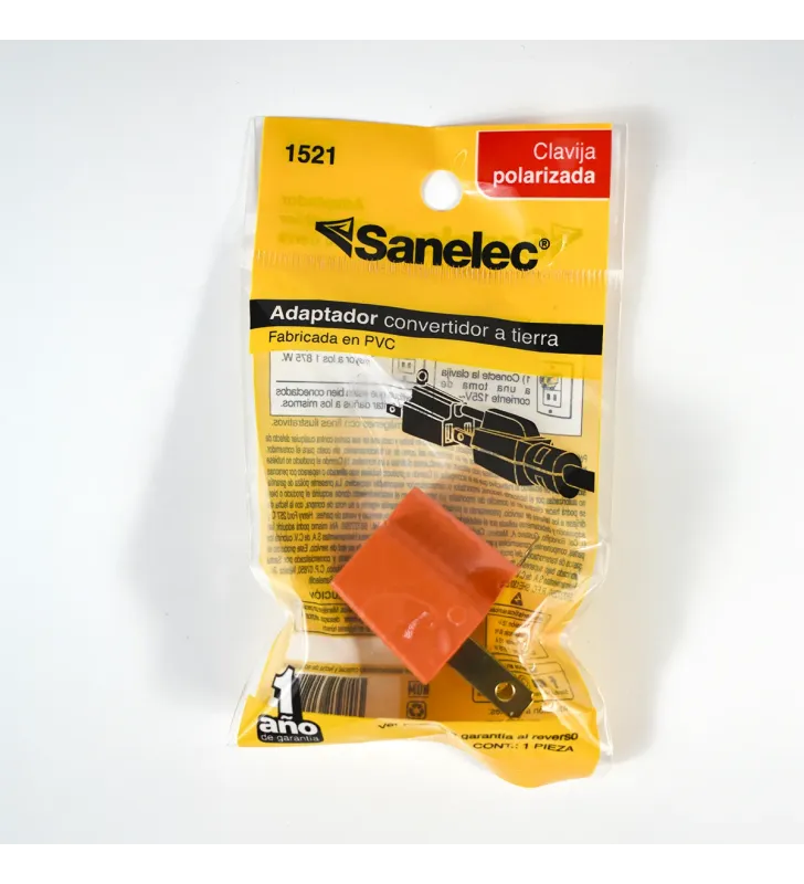 Adaptador Sanelec 1521 Naranja – Convertidor a Tierra