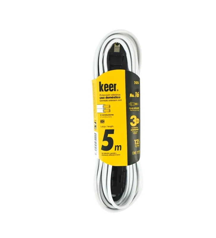 Extensión Doméstica Keer 5 m 16 AWG 127 V