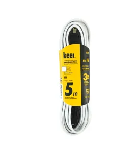 Extensión Doméstica Keer 5 m 16 AWG 127 V