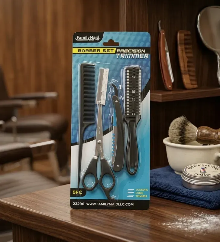 Juego de Barbero Zaz II 5 Piezas – Kit de Corte y Recorte Negro