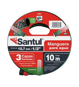 Manguera Jardín 10 m Santul 3 Capas Conexión Reforzada