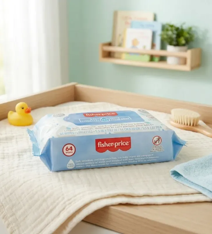 Toallitas Húmedas Fisher-Price 99% Agua – 64 pzas 92315-12