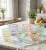 Juego de 6 Vasos Cuisine Spot 260ml – Diseño Diamante Pastel