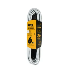 Extensión Doméstica Keer 6 m 16 AWG 127 V 3 Contactos