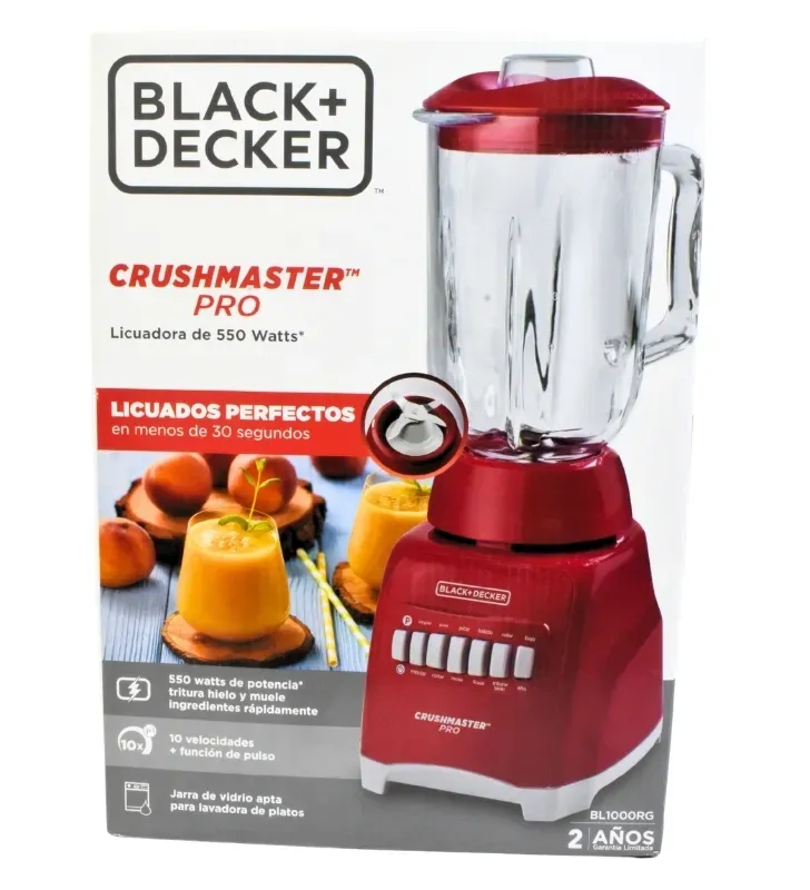 Licuadora Black + Decker Roja 10 Vel. Vidrio – BL1000RG
