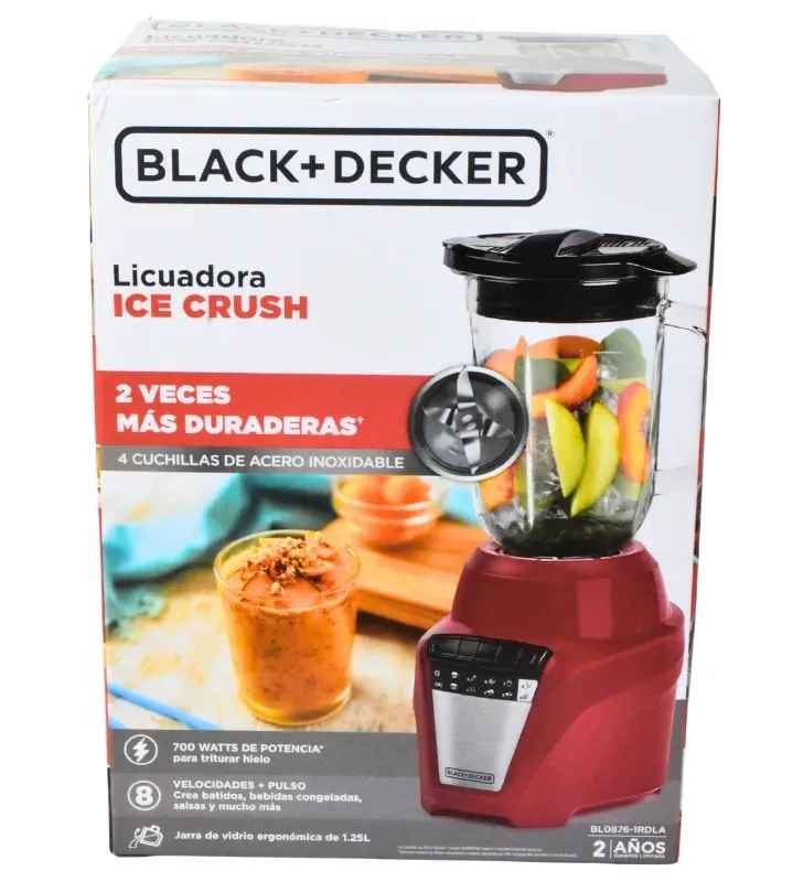 Licuadora Black + Decker 700W 8 Vel. Vidrio – BL0876-1RDLA