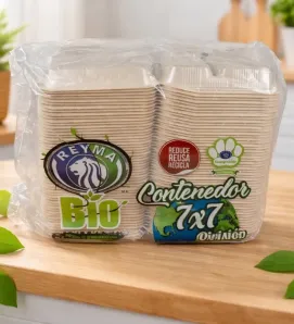 Domo Biodegradable Reyma 7x7 con División – Paquete 50 pzas