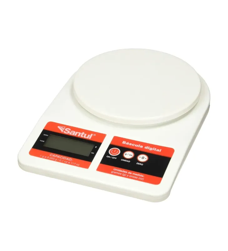 Báscula Digital Santul 5927 · 5 kg x 1 g · Cuerpo ABS · Función Tara