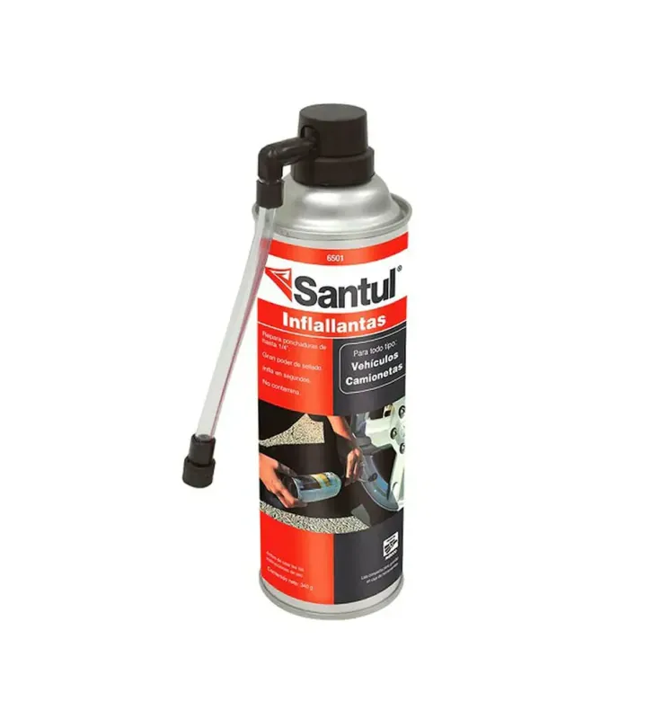 Infla Llantas Santul 6501 – 340 g, Sella Pinchazos 6 mm