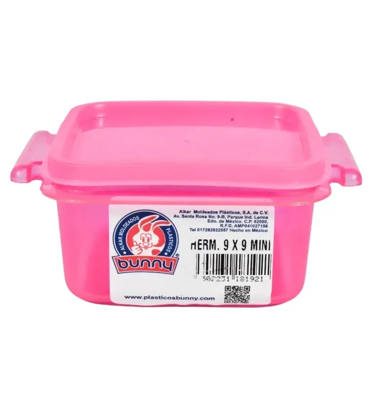 Hermético Cuadrado Mini Plásticos Bunny 220 ml – Modelo 4197