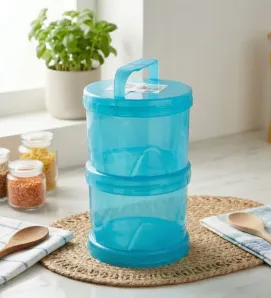 Portavianda Redondo 2 Niveles Plásticos Bunny 720 ml – 4253