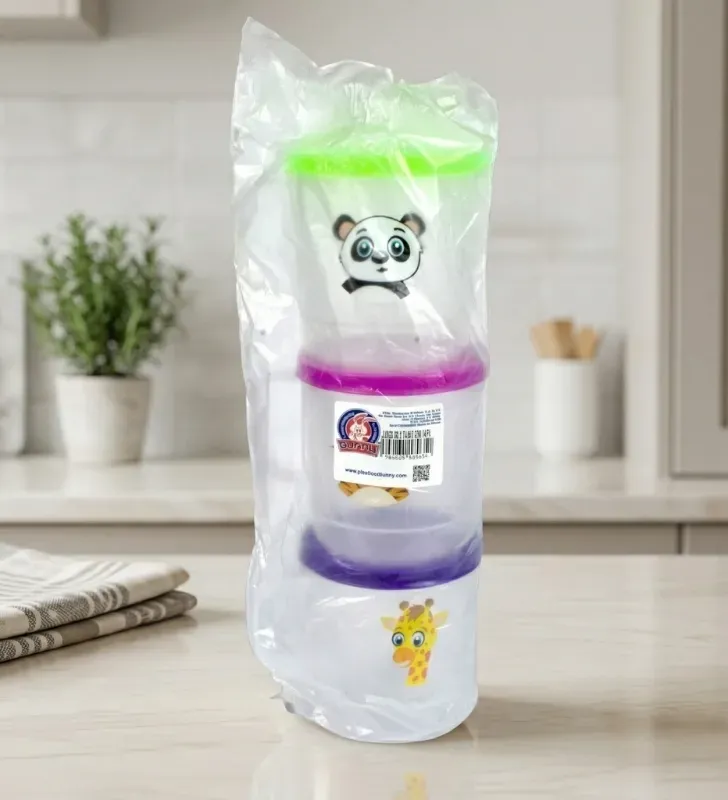 Juego de 3 Tazas con Tapa Infantiles Plásticos Bunny – 4043