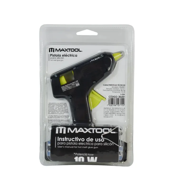 Pistola de Silicón Maxtool 306301 – 10 W, Barras 5/16″