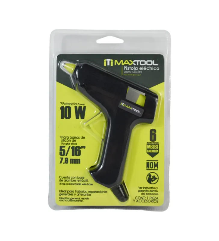 Pistola de Silicón Maxtool 306301 – 10 W, Barras 5/16″