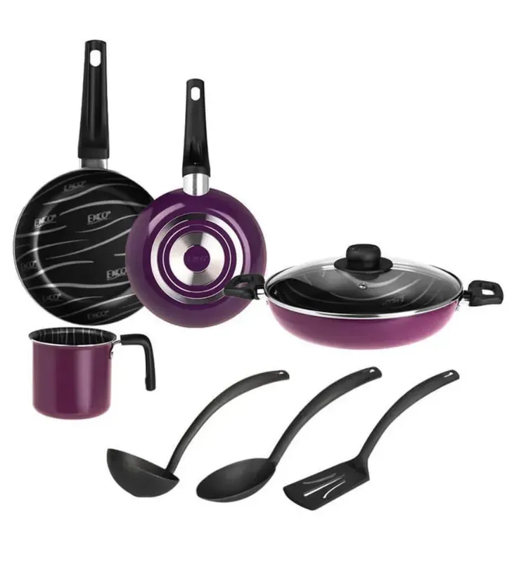 Batería Ekco Trend 8 Piezas Morada – Aluminio Antiadherente 04309