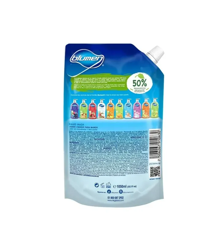 Jabón líquido Blumen Apple Cocktail 1 050 ml – Antibacterial y Suave