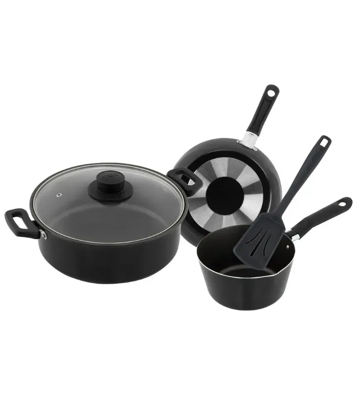 Batería Ekco Blackstick 5 Piezas Negra – Aluminio Antiadherente