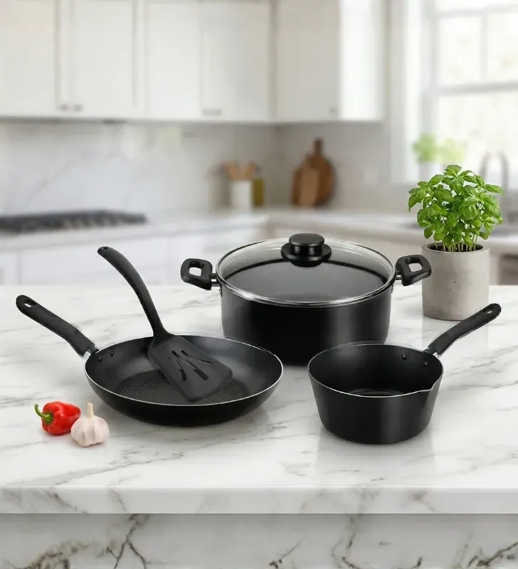 Batería Ekco Blackstick 5 Piezas Negra – Aluminio Antiadherente