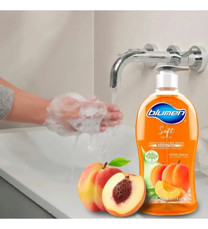 Jabón líquido Blumen Soft Apricot 525 ml – Antibacterial y Suave