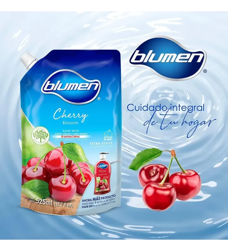 Jabón líquido Blumen Cherry Blossom 1 050 ml – Antibacterial y Suave