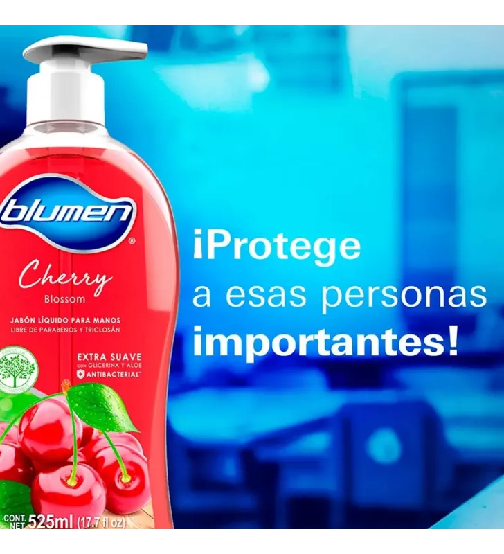 Jabón Líquido Blumen Cherry Blossom 525 ml – Antibacterial y Suave