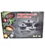 Juego de Ollas 8 pzs Yudha CM081N – Batería Negra Profesional