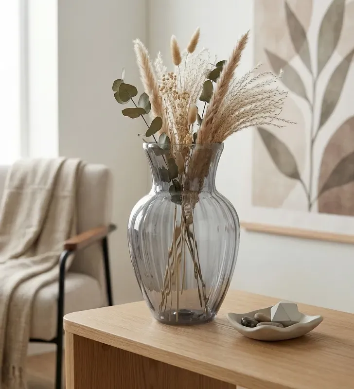 Florero 214 Normal Pardo-Glasstic – Plástico Transparente Resistente