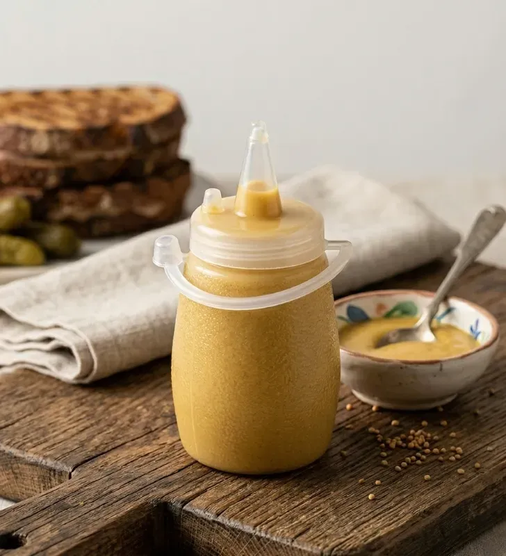 Mostacero 150 ml Pardo-Glasstic – Dosificador Squeeze Transparente