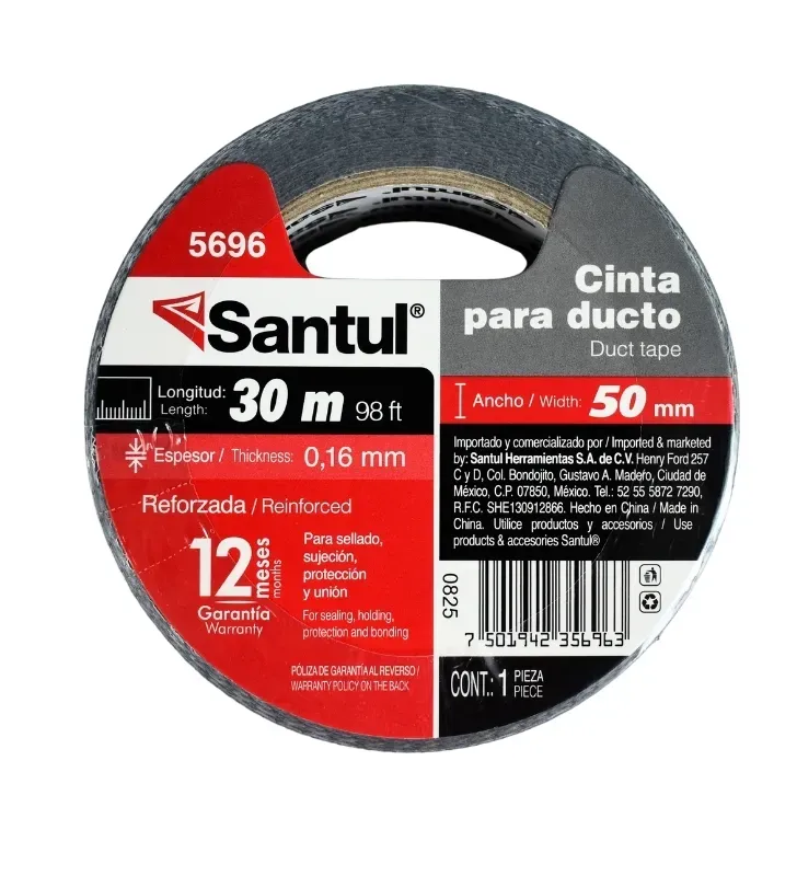 Cinta para Ducto 30m Santul 5696 – Reforzada Gris Plata